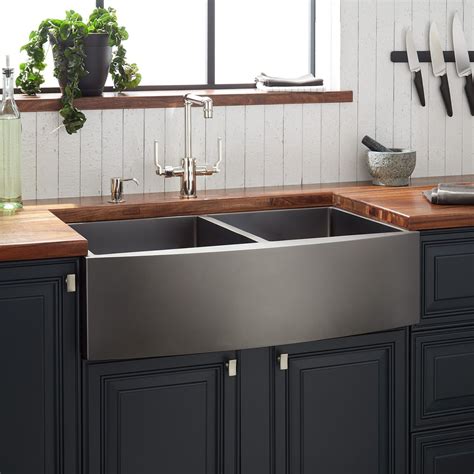 stainless steel farmhouse sink dark gray cabinets|farmhouse sink kitchen designs.